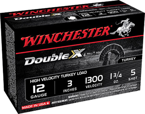 Winchester Ammo STH1235 Double X Turkey 12 Gauge 3" 1-3/4 oz 5 Shot 10 Bx/ 10 Cs