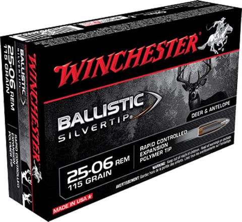 Winchester Ammo SBST2506 Supreme 25-06 Remington 115 GR Ballistic Silvertip 20 Bx/ 10 Cs