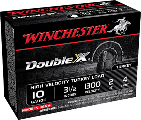 Winchester Ammo STH104 Double X Turkey 10 Gauge 3.5" 2 oz 4 Shot 10 Bx/ 10 Cs