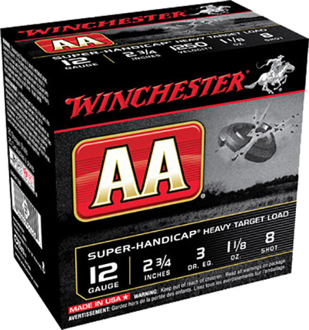 Winchester Ammo AAHA128 AA Super Handicap 12 Gauge 2.75" 1 1/8 oz 8 Shot 25 Bx/ 10 Cs