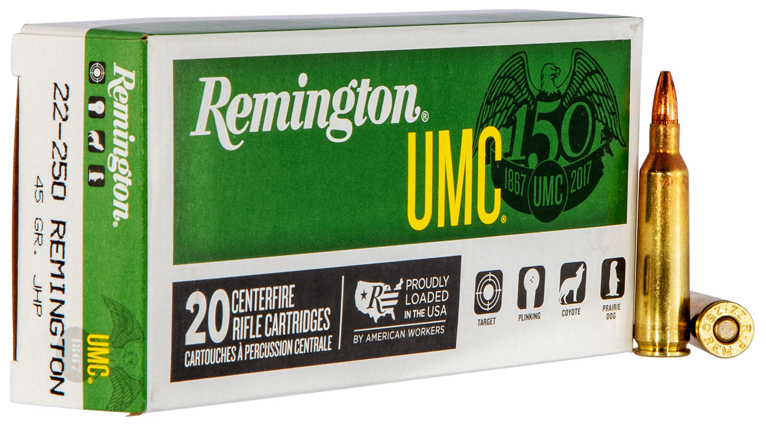 22-250 Ammo - Remington Ammo UMC Rem JHP Remington UMC Rem JHP Ammo