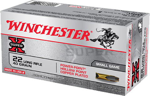 Winchester Ammo X22LRPP Super-X 22 Long Rifle (LR) 40 GR Power-Point 50 Bx/ 100 Cs