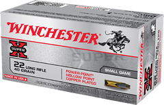 Winchester Ammo X22LRPP Super-X 22 Long Rifle 40 GR Power-Point 100 Bx/ 20 Cs