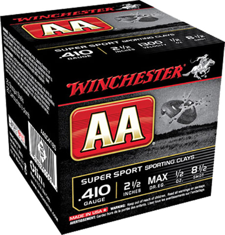 Winchester Ammo AASC4185 AA Super Sport 410 Gauge 2.5" 1/2 oz 8.5 Shot 25 Bx/ 10 Cs