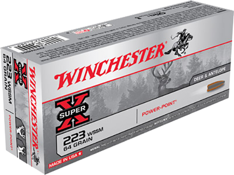 Winchester Ammo X223WSS1 Super-X 223 Winchester Super Short Magnum 64 GR Power-Point 20 Bx/ 10 Cs