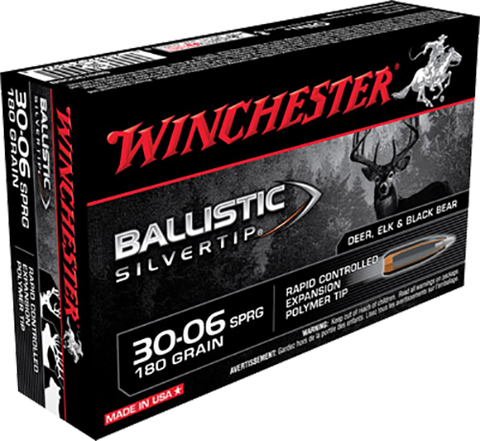 Winchester Ammo SBST3006B Supreme 30-06 Springfield 180 GR Ballistic Silvertip 20 Bx/ 10 Cs