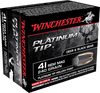 Winchester Ammo S41PTHP Supreme 41 Remington Magnum 240 GR Platinum Tip Hollow Point 20 Bx/10 Cs