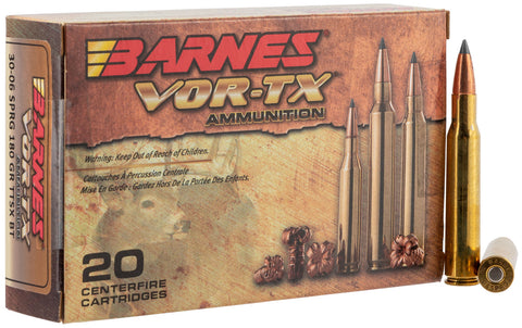 Barnes 21533 VOR-TX 30-06 Springfield 180GR Tipped TSX Boat Tail 20Box/10Case