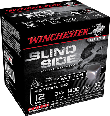 Winchester Ammo SBS12LBB Blindside  12 Gauge 3.50" 1 5/8 oz BB Shot 25 Bx/ 10 Cs