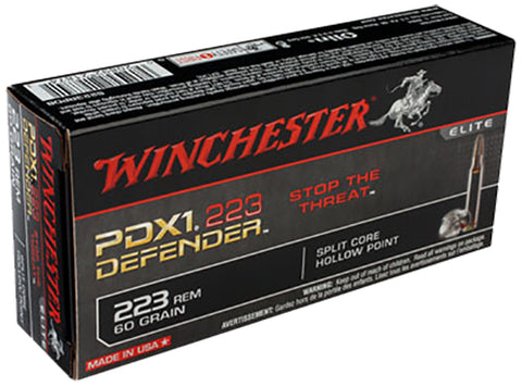 Winchester Ammo S223RPDB Elite 223 Remington/5.56 NATO 60 GR Split Core Jacketed Hollow Point 20 Bx/ 10 Cs