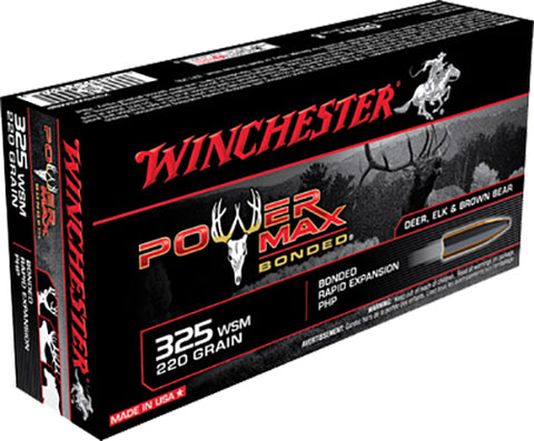 Winchester Ammo X325WSMBP Super-X 325 Winchester Short Magnum 220 GR Power Max Bonded 20 Bx/ 10 Cs