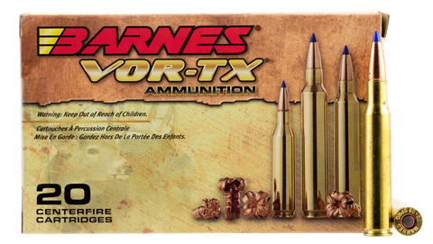 Barnes 21565 VOR-TX 30-06 Springfield 168GR Tipped TSX Boat Tail 20Box/10Case