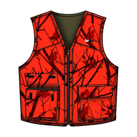 Gamehide Deer Camp Vest Woodlot Blaze 3X-Large