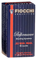 Fiocchi 22FWMA Pistol 22 Win Mag Jacketed Soft Point 40 GR 50Box/40Case