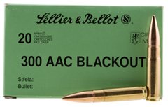 Sellier & Bellot 300BLKSUBA Rifle 300 AAC Blackout 200 GR Full Metal Jacket Subsonic 20 Bx/ 50 Cs