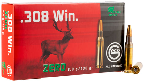 282440020 JHP Geco Zero 
308 Winchester 136 GR Jacketed Hollow Point 20 Bx/10 Cs