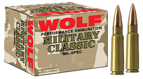 Wolf 308FMJ Performance 308 Winchester/7.62 NATO Bimetal Jacket 145 GR 500 Rds - 500 Rounds