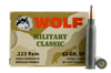 Wolf MC22362SP Military Classic 223 Remington 62 GR Soft Point 500 Bx/ 1 Cs - 500 Rounds