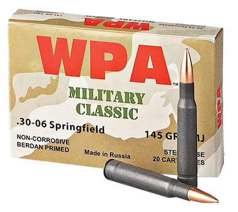 Wolf MC3006FMJ145 Military Classic 30-06 Springfield FMJ 145 GR 500 Rds - 500 Rounds