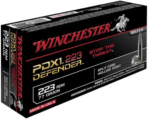Winchester Ammo S223RPDB2 Elite 223 Remington/5.56 NATO 77 GR Split Core Jacketed Hollow Point 20 Bx/10 Cs