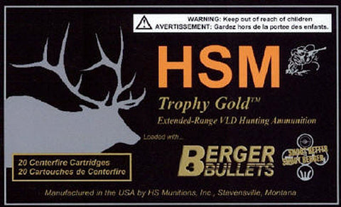 HSM BER338LAP300VLD Trophy Gold  338 Lapua Mag 300 gr Hybrid Open Tip Match Tactical 20 Bx/ 10 Cs