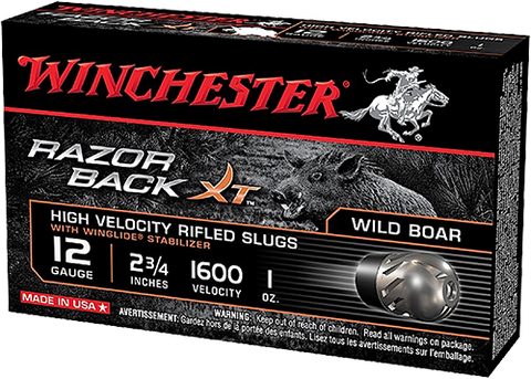 Winchester Ammo S12RBSS Razorback XT High Velocity 12 Gauge 2.75" 1 oz Slug Shot 5 Bx/ 20