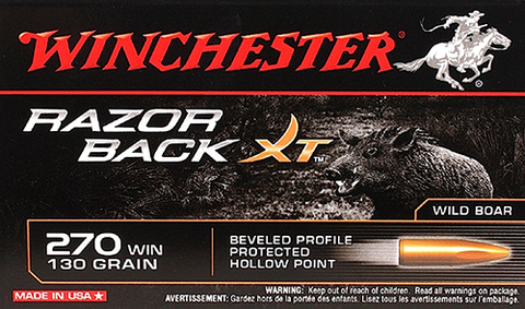 Winchester Ammo S270WB Razorback XT 270 Winchester Hollow Point 130 GR 20 Bx/ 10 Cs