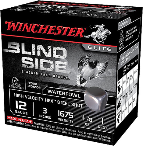 Winchester Ammo SBS123HV3 Blindside High Velocity 12 Gauge 3" 1 1/8 oz 3 Shot 25 Bx/ 10 Cs