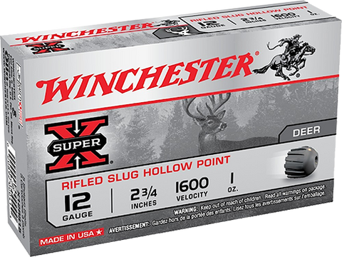 Winchester Ammo X12RS15LF Super-X 12 Gauge 2.75" 1 oz Slug Shot 5 Bx/ 50 Cs