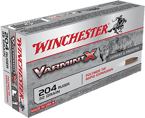 Winchester Ammo X204P Super-X 204 Ruger 32 GR Varmint 20 Bx/ 10 Cs