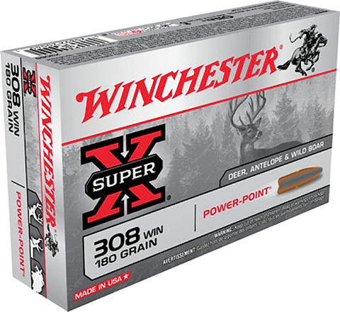 Winchester Ammo X3086BP Super-X 308 Winchester/7.62 NATO 180 GR Power Max Bonded 20 Bx/ 10 Cs