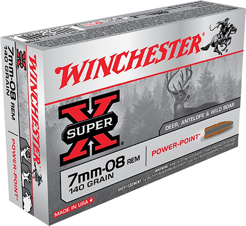Winchester Ammo X708BP Super-X 7mm-08 Remington 140 GR Power Max Bonded 20 Bx/ 10 Cs