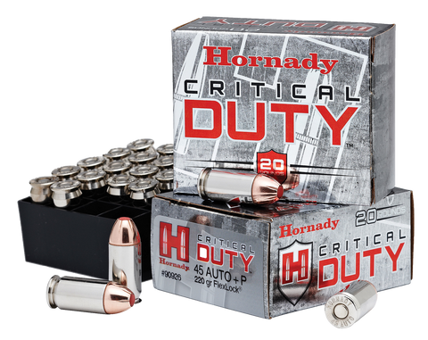 Hornady 90926 Critical Duty 45 ACP +P 220 GR FlexLock 20 Bx/ 10 Cs