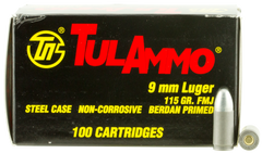 Tulammo TA919100 Centerfire Handgun 9mm 115 GR FMJ 100 Bx/ 10 Cs - 100 Rounds