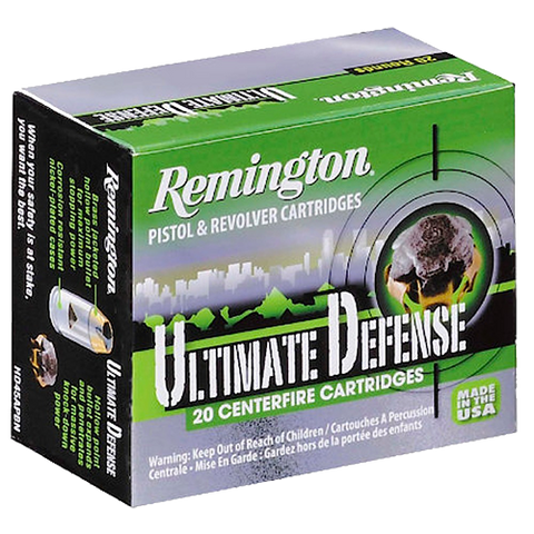 Remington Ammunition HD38SBN Ultimate Defense Full Size Handgun 38 Special +P 125 GR Brass Jacket Hollow Point 20 Bx/ 25 Cs