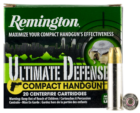 Remington Ammunition CHD38SBN Ultimate Defense Compact Handgun 38 Special +P 125 GR Brass Jacket Hollow Point 20 Bx/ 25 Cs