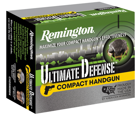 Remington Ammunition CHD40SWBN Ultimate Defense Compact Handgun 40 Smith & Wesson (S&W) 180 GR Brass Jacket Hollow Point 20 Bx/ 25 Cs