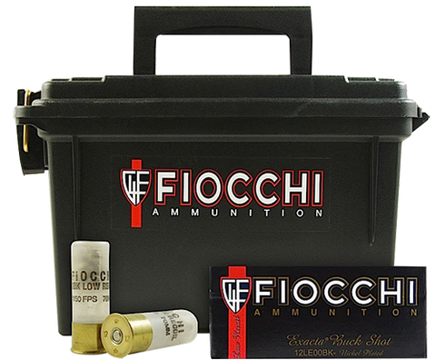 Fiocchi 12FLE00B 12ga LE 00BK 80rd Plano Box 2.75" 9 Pellets Nickel Plated