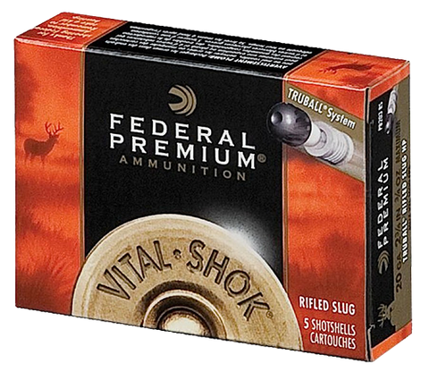 Federal PB209RS Vital-Shok 20 Gauge 3" 3/4 oz Slug Shot 5 Bx/ 50 Cs