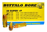 Buffalo Bore Ammunition 33B/20 38 Super +P JHP 124GR 20 Box/12 Case