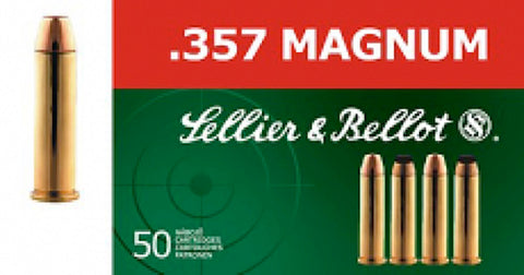 Sellier & Bellot SB357L Handgun 357 Magnum 158 Lead Flat Point 50Bx/20Case