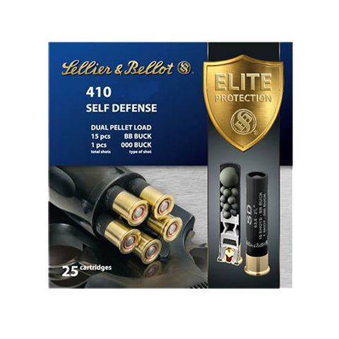 Sellier & Bellot SB410SDB Shotgun 410 Ga 3" Lead 15 Pellets 000 Buck 25 Bx/ 20 Cs