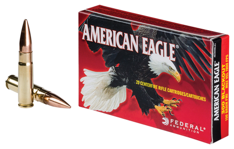 Federal AE300BLK1 American Eagle 300 AAC Blackout/Whisper (7.62X35mm) 150 GR Full Metal Jacket Boat Tail 20 Bx/ 25 Cs