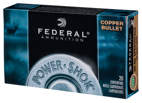 Federal 3006150LFA Power-Shok 30-06 Springfield 150 GR Copper 20 Bx/ 10 Cs