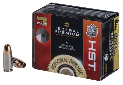 Federal P9HST5S Premium Personal Defense 9mm Luger 150 GR Jacketed Hollow Point 20 Bx/ 10 Cs