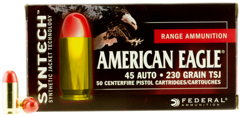 Federal AE45SJ1 American Eagle 45 Automatic Colt Pistol (ACP) 230 GR Total Syntech Jacket 50 Bx/ 10 Cs