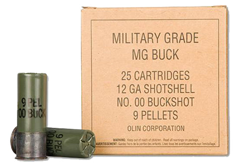 Winchester Ammo Q1544VP Military Grade 12 Gauge 2.75" Buckshot 9 Pellets 00 Buck 25 Bx/ 10 Cs
