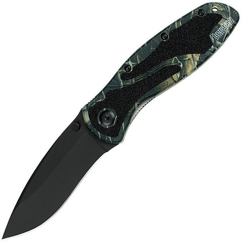 Kershaw Blur Assisted Fine Edge Drop Point Blade Knife Camo