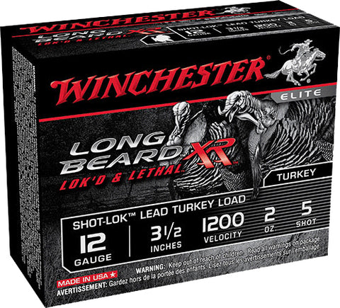 Winchester Ammo STLB12L5 Long Beard XR Shot-Lok Turkey 12 Gauge 3.5" 2 oz 5 Shot 10 Bx/ 10 Cs