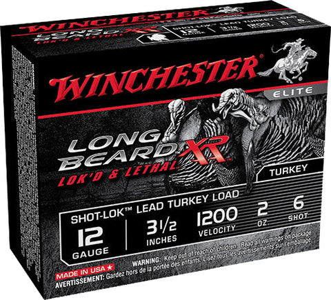 Winchester Ammo STLB12L6 Long Beard XR Shot-Lok Turkey 12 Gauge 3.5" 2 oz 6 Shot 10 Bx/ 10 Cs